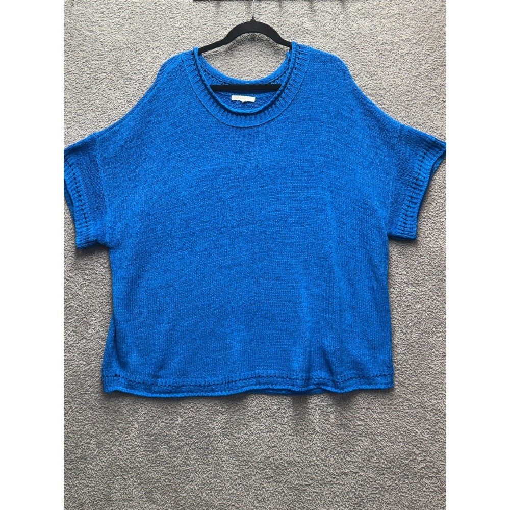 Cato Blue Knit Sweater Top 2X Short Sleeve Lightweight Plus Size‎